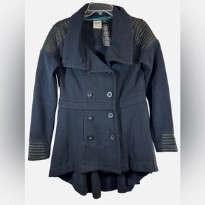 Harley Davidson Peacoat Jacket Double Breasted Hi-Low Hem